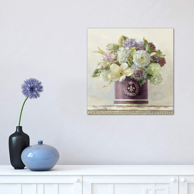 " Tulips in Aubergine Hatbox " Painting