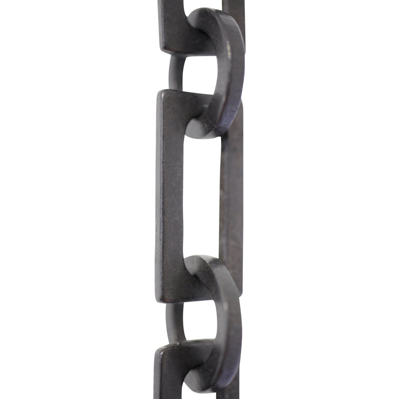 Rectangle chaînette soudée, Huile bronze noir