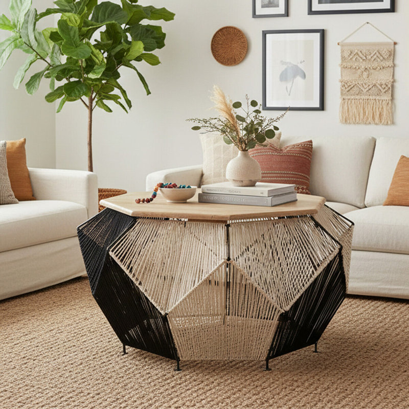 Ingersoll Frame Coffee Table, Black/White