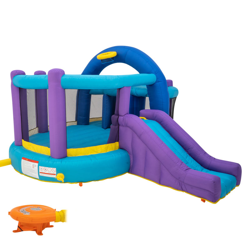 Inflatable Bounce House with Kid's Whack-A-Play, Basketball Hoop, & Lifetime Warranty on Blower