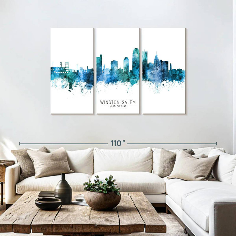 Winston-Salem NC Skyline I, H 48 po x l 74 po