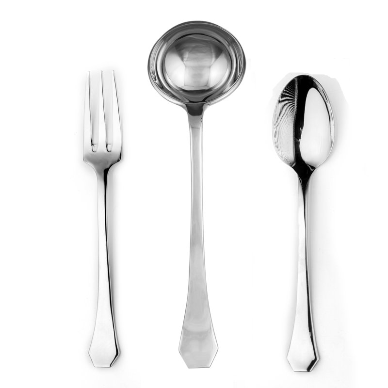 Ensemble de service 3 pièces (fourchette et cuillère) Moretto, Argent