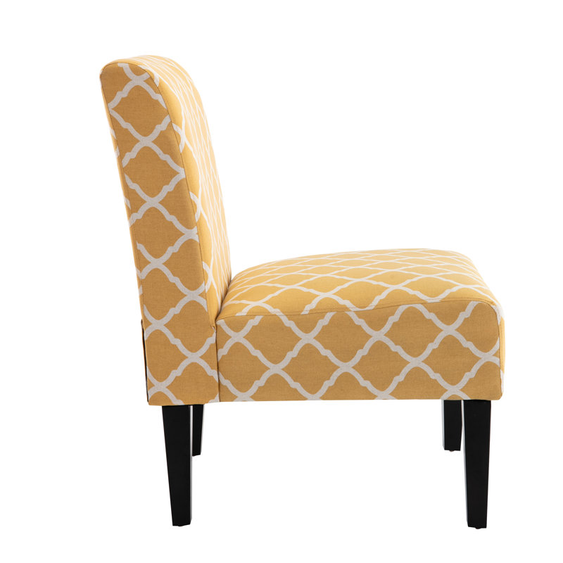 Upholstered Slipper Chair, Yellow