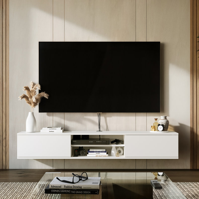 Support pour téléviseur flottant Alle, Blanc