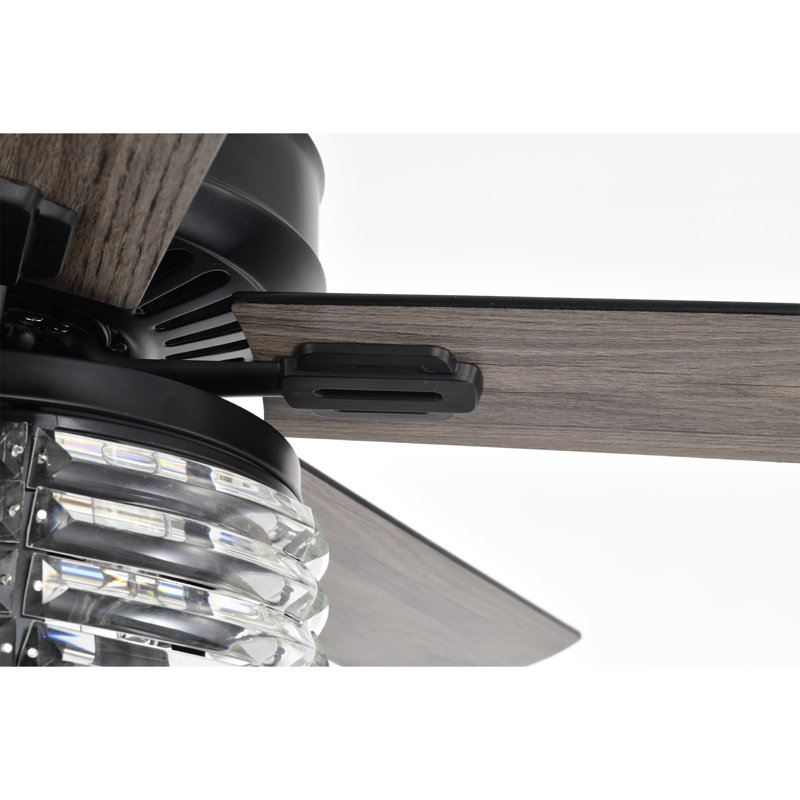 Leday 52'' Ceiling Fan with Light Kit, Matte Black