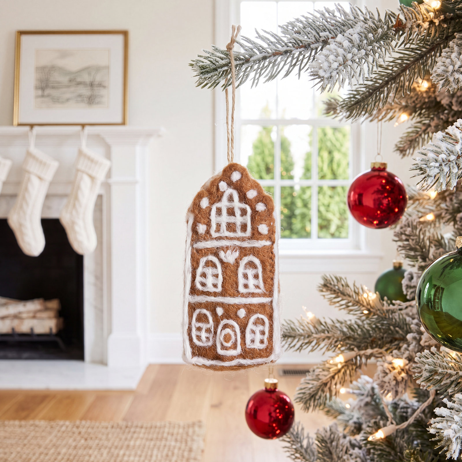 Felted Festive 4" House Ornament