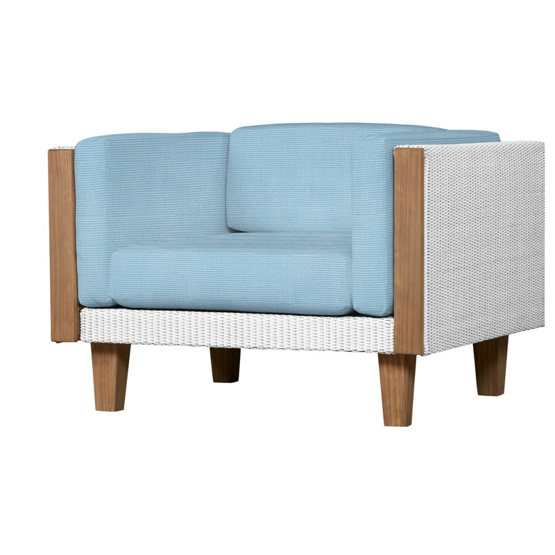 Catalina Outdoor Teak Lounge Chair, White, Demo Skyway