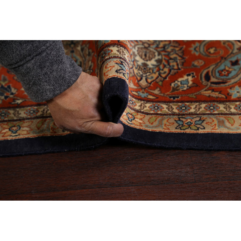 Tapis unique gris anthracite / brun en laine nouée à la main 8 pi x 10 pi 4 po One Age