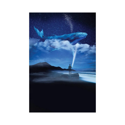 Night Whale by David Loblaw - Wrapped Canvas Print