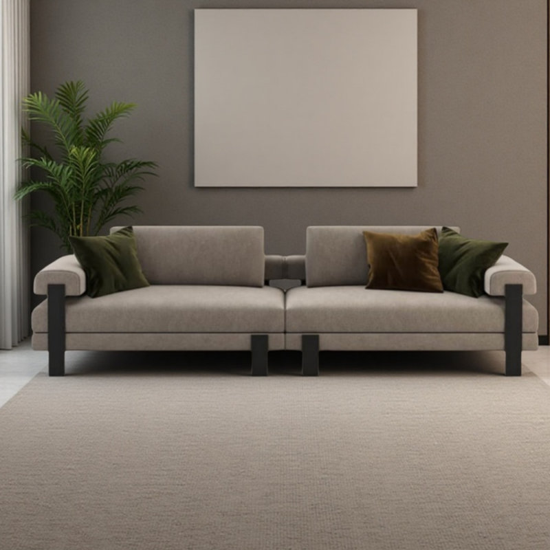 Canapé luxueux avec éléments métalliques, Gris