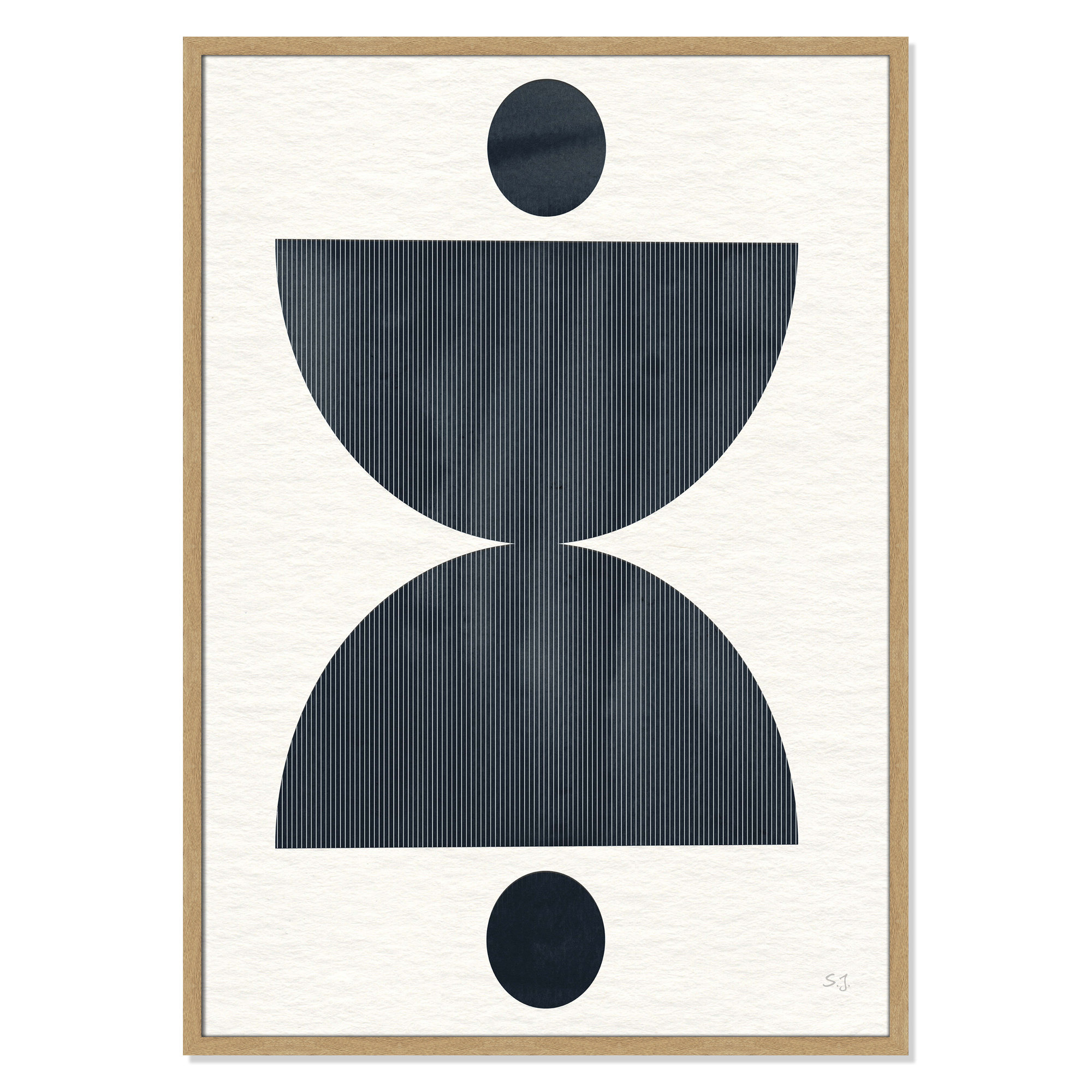 Eclipse II by Susan Jill, 41.5" H x 29.5" W x 0.75" D, Natural Framed