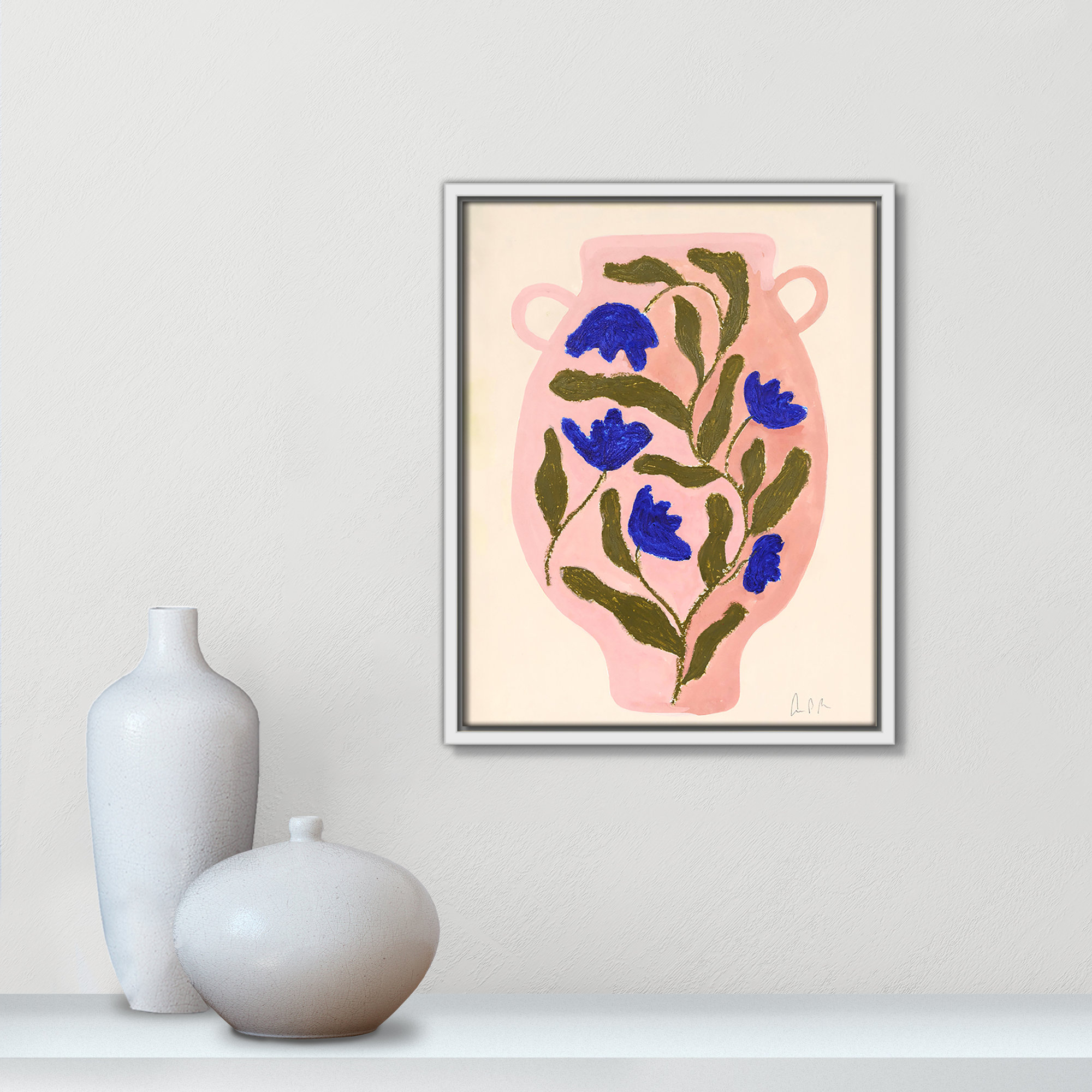 Vase No. 01 Print by Camilla Bergqvist, 15.5" H x 12.5" W, White