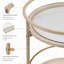 Chariot-bar rond avec tablettes en verre trempé et accents dorés-1304299165