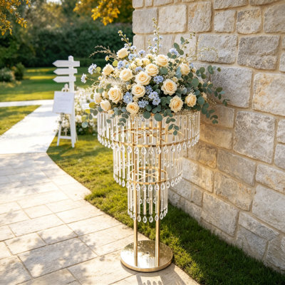 3-Tier Crystal Flower Stand For Wedding