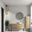 Grande armoire-lavabo autoportante en chêne avec lavabo 48 po Emilia pour salle de bain moderne