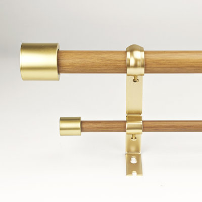 Ensemble de tringles à rideaux réglables à double fenêtre 1-1 / 8 de diamètre
