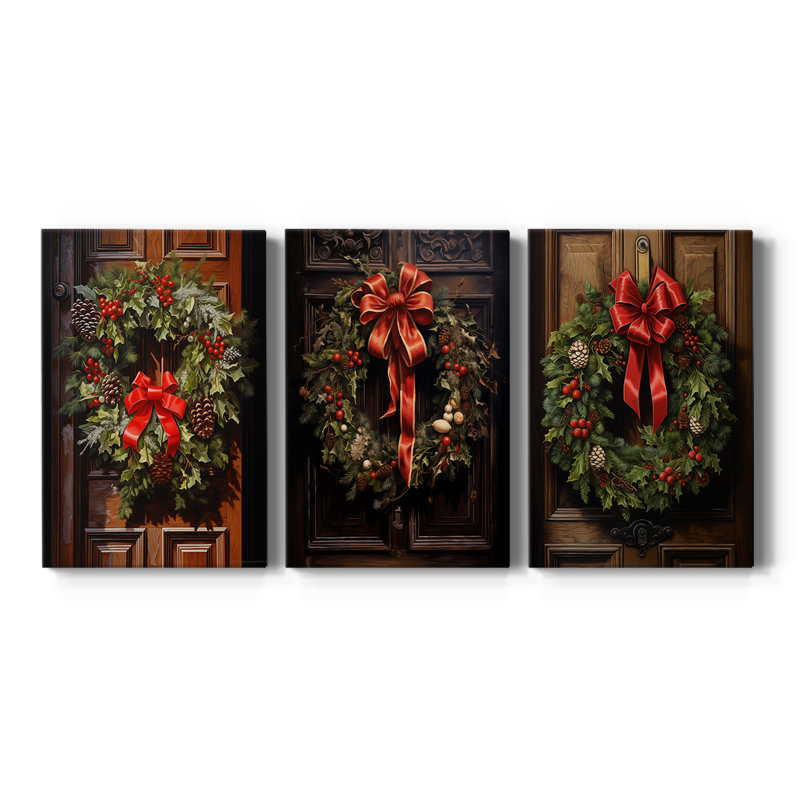DCLxxi - Art de Noël sur toile tendue sur mesure - 3 pièces, H 12 po x l 24 po