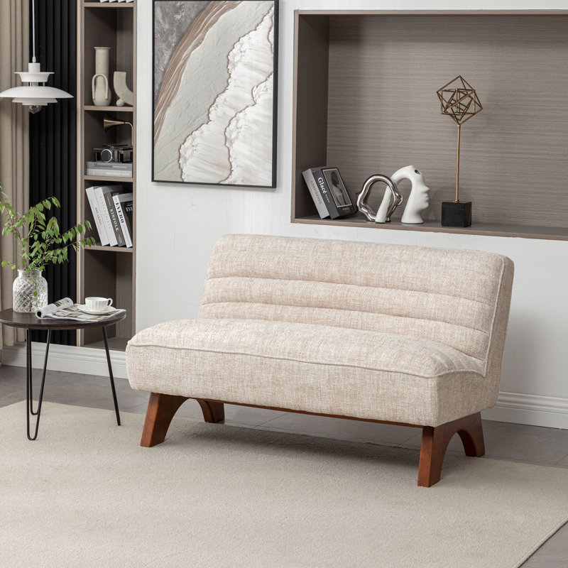 48" Tufted Loveseat, White
