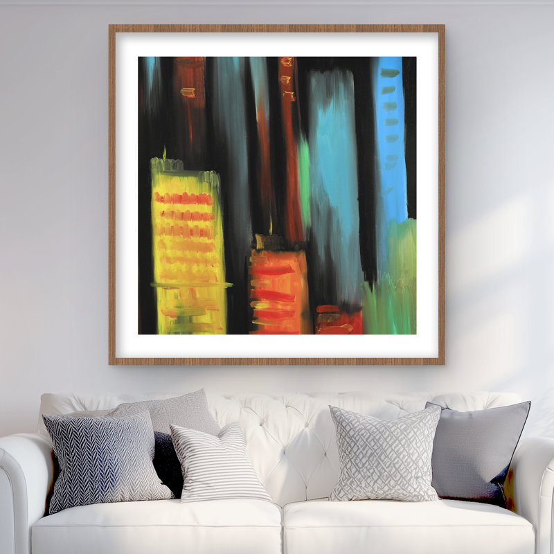 «Abstract Tall Buildings», impression encadrée moderne