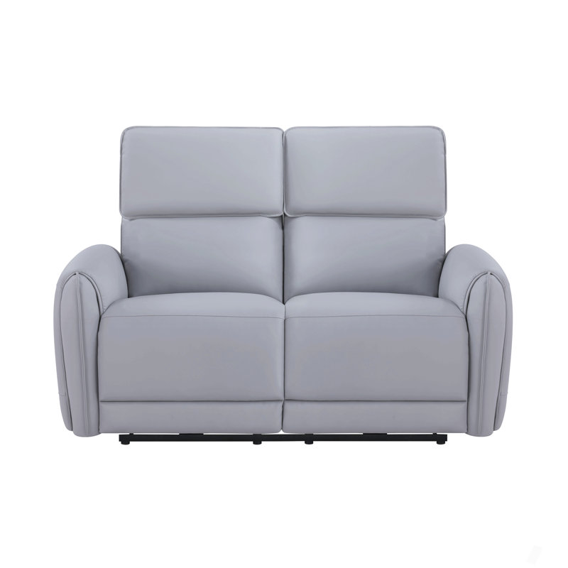 Causeuse grise en cuir synthétique Power Motion avec port USB