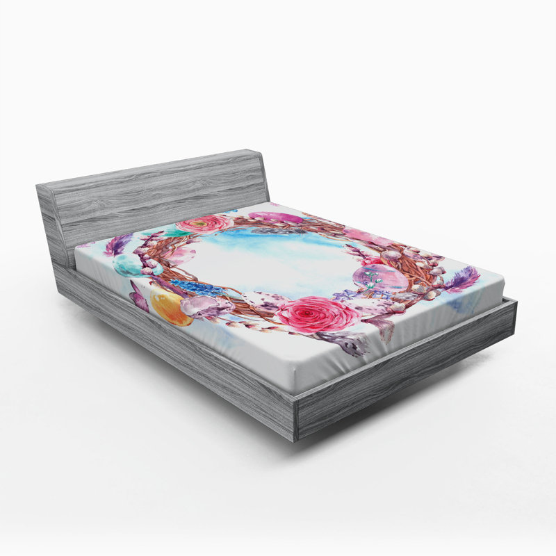 Drap-housse pour fleurs/fleurs spring, Drap-housse de taille double