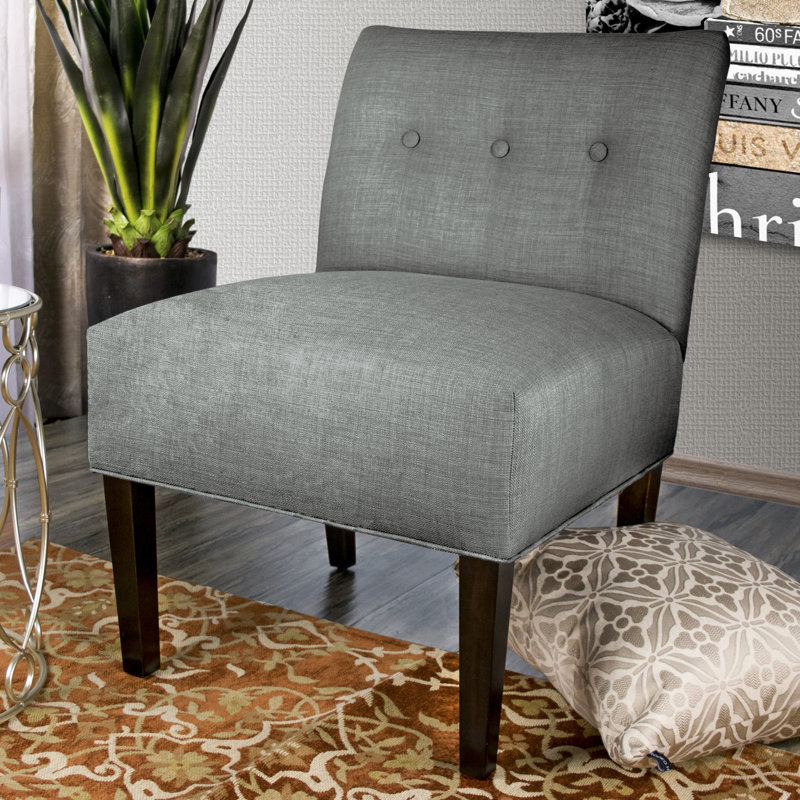 Fauteuil de chambre capitonné en polyester 23 po Zaylee, Frêne