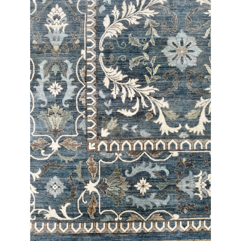 Proprietary Patterns Wool Southwestern Area Rug in Kinross Denim, Rectangle 10' x 14'