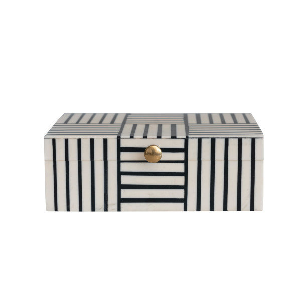 Boîte de rangement en plastique Jona, Noir