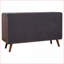 Ensemble de chambre à coucher, 5 pièces, finition grand noyer Mid-Century moderne avec ports USB | Bois | Lits standard