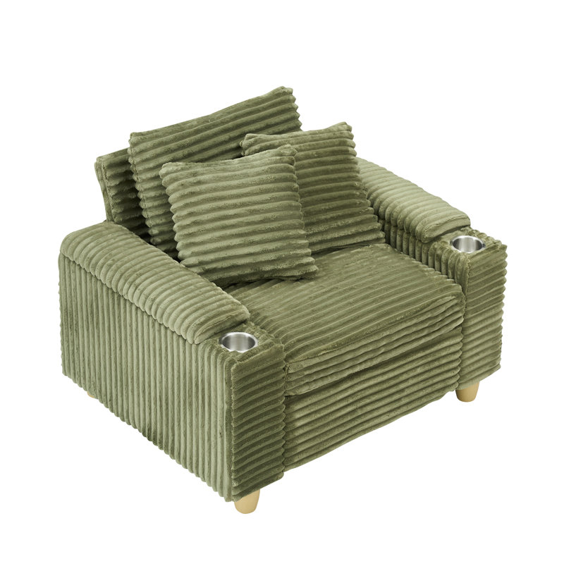 Canapé en velours côtelé 40,8 po, Vert