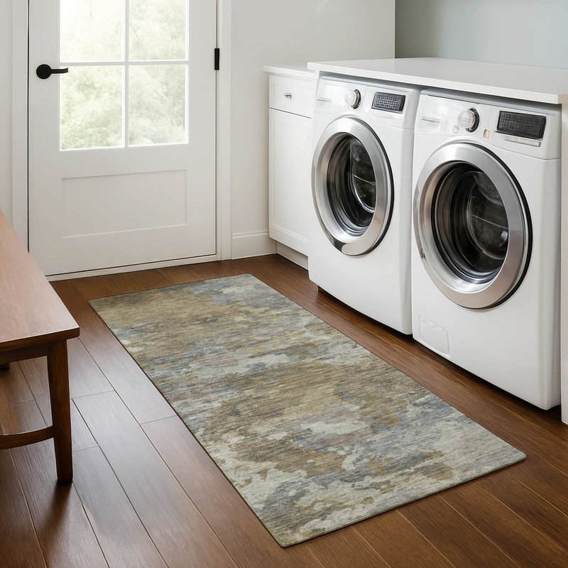 Premium Machine Washable Pinkston Abstract Rug, Runner 2'3" x 7'6"