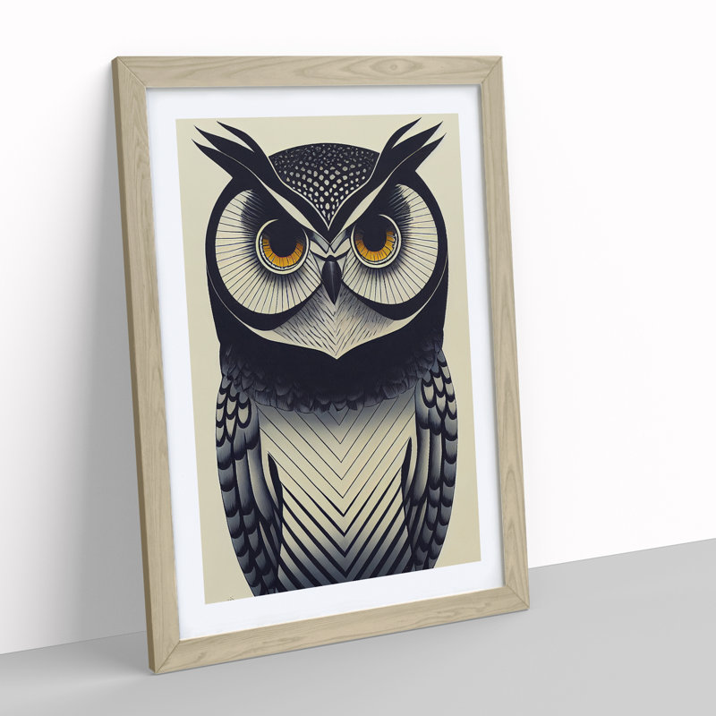 The Wild Owl - Framed Print, Oak, 34cm H x 25cm W x 2cm D