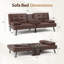 Canapé-lit futon convertible pliable en similicuir avec 2 porte-gobelets-1314274331