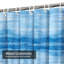 Watercolor Stain Painting Wavy Ocean Blue Shower Curtain with 12 Hooks-129036155