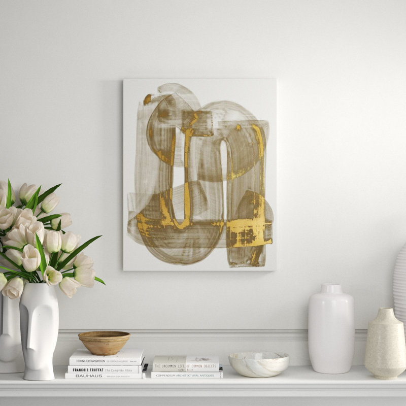 Stroke Layering In Gold LII Painting by Guseul Park, Glass Coat, 30" H x 24" W x 1.5" D