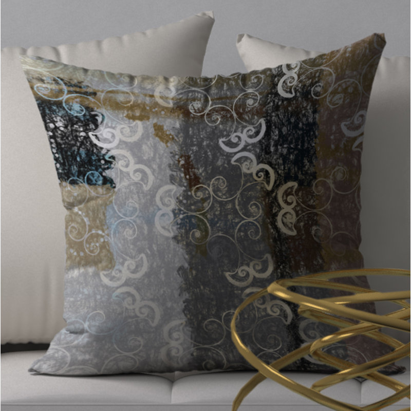 Abstract Reversible Throw Pillow, 18" x 18"