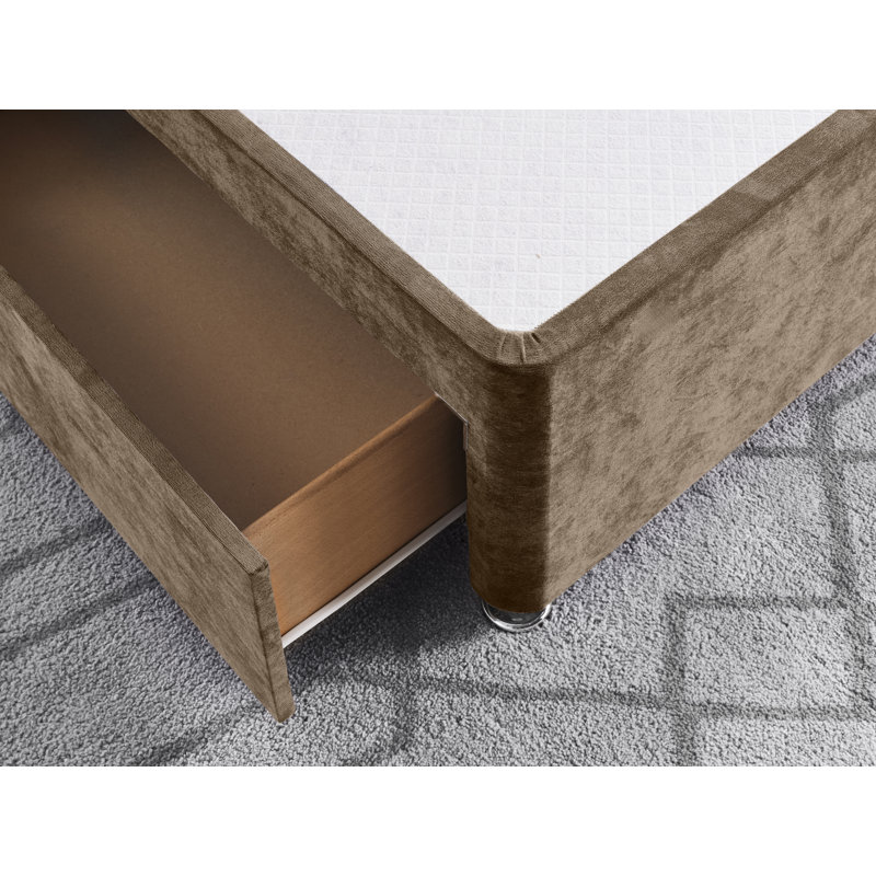 Naples Divan Bed Base, Single (3'), Mink, No Drawers