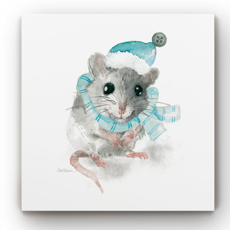 « christmas critter mouse », impression encadrée, H 10 po x l 10 po x P 1,5 po, Toile tendue