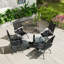 Table de patio carrée d'aspect marbre-2038746461