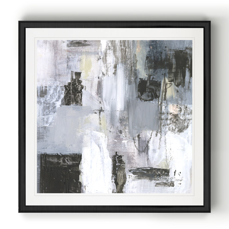 «Cinder Composition II», reproduction d'art sur toile, Cadre noir, H 30,5 po x l 30,5 po x P 1,5 po