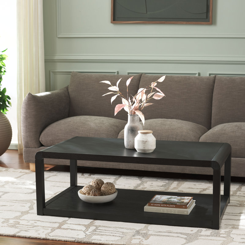 Omara Rectangular Single Coffee Table, Black