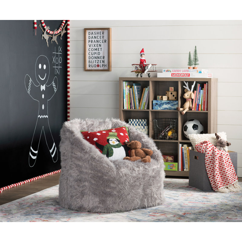 Standard Bean Bag Chair, Light Gray 100% Polyester, Milano