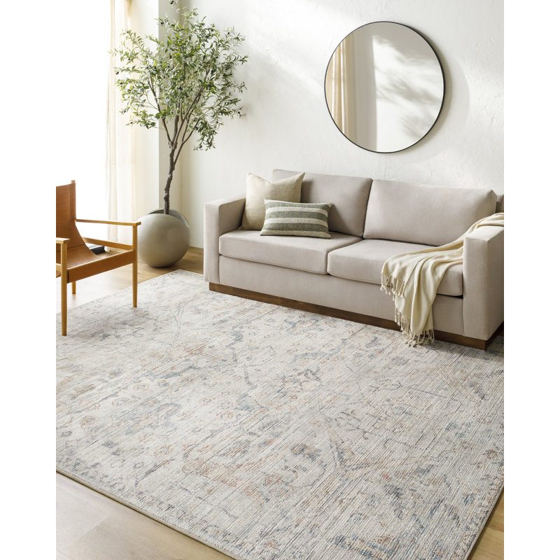 Marlene Light Blue Rectangular Machine Woven Area Rug