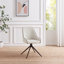 Penny Pillar Black Round Table With 4 Ophelia Luxury Fabric Upholstered Swivel Dining Chairs-579009413