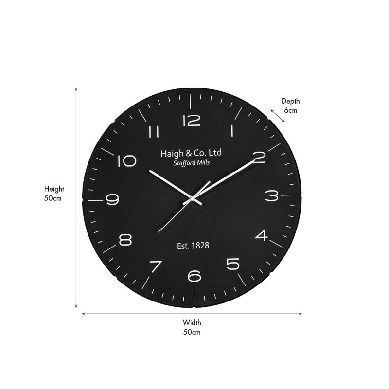 Wall Clock, Black/Silver