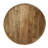 Handcrafted Round Mango Wood Coffee Table with Carved Lattice Base, 36" Wide, Natural Finish