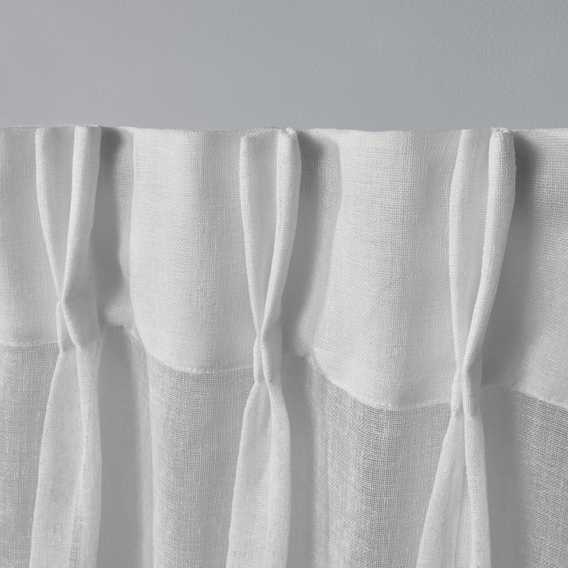 Lusetta Semi-Sheer Curtain Panel Pair, 30" W x 84" L, Winter White