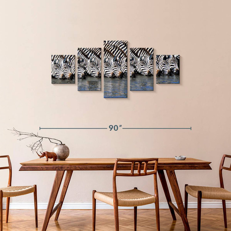 Zebras Drinking Water