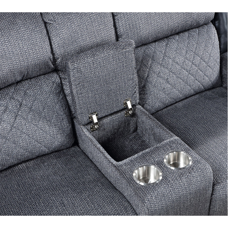 Causeuse inclinable gris / noir ALICIA