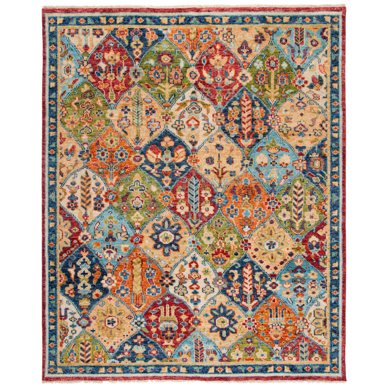 Samarkand 123 Area Rug In Blue / Red, Rectangle 10' x 14'